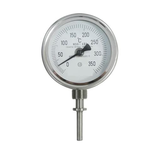 Industrial Wss Temperature Gauge Metal Water Boiler Dual Pipe Bimetal Thermometer - Buy Bimetal ...