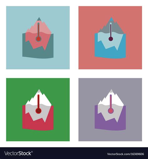 Flat icon design collection iceberg Royalty Free Vector