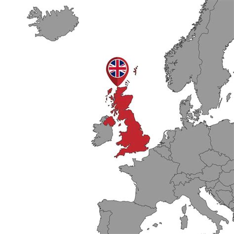 Pin map with UK flag on world map.Vector illustration. 14632866 Vector Art at Vecteezy