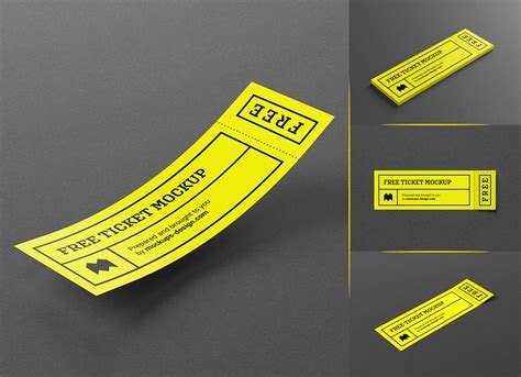 Free Concert / Event / Movie Ticket Mockup PSD Set - Good Mockups