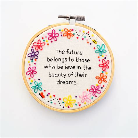 Hand Embroidery Inspirational Quote/ Hand Embroidery Hoop Art/ | Etsy