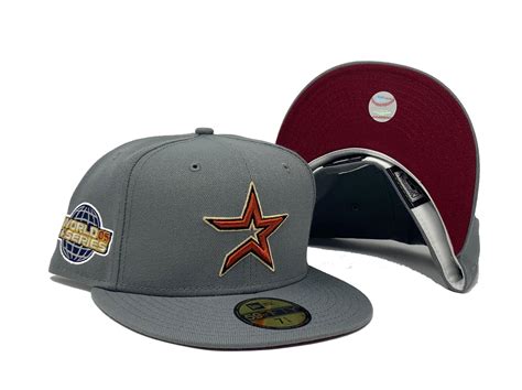 HOUSTON ASTROS 2005 WORLD SERIES STORM GRAY BURGUNDY BRIM NEW ERA FITT ...