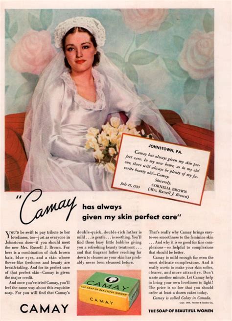 1936 a AD CAMAY SOAP BRIDE CORNELIA BROWN JOHNSTOWN PA #CAMAYSOAPBRIDECORNELIABROWNJOHNSTOWNPA ...