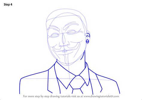 How to Draw an Anonymous Hacker Mask (Mascots) Step by Step | DrawingTutorials101.com