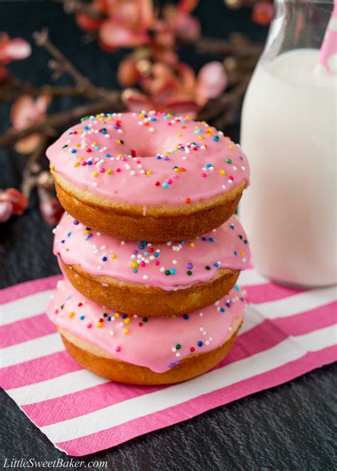 Vanilla Glazed Baked Donuts - Little Sweet Baker