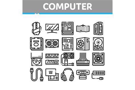 Computer Technology Collection Icons Set Vector By Pikepicture | TheHungryJPEG