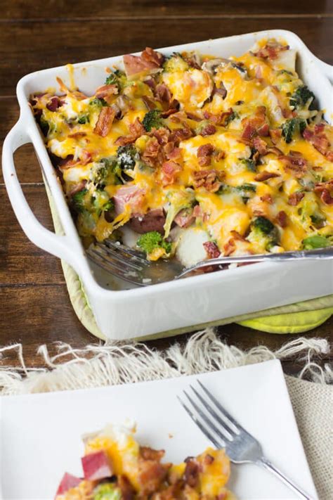 Leftover Ham Casserole with Potatoes & Cheese - Oh Sweet Basil