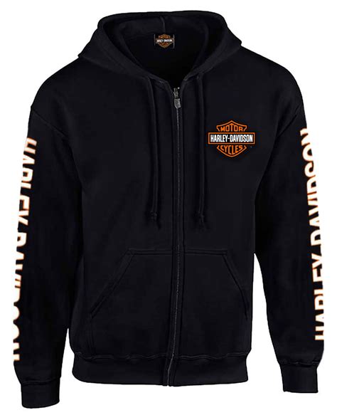 Harley-Davidson Men's Hooded Sweatshirt, Bar & Shield Zip Black Hoodie 30299142 | eBay