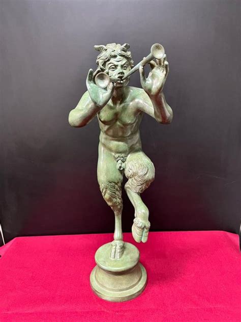 Sculpture, Faun with pipes - 71 cm - Bronze - Late 20th - Catawiki