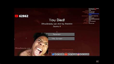 IshowsSpeed dies in minecraft then rages - YouTube