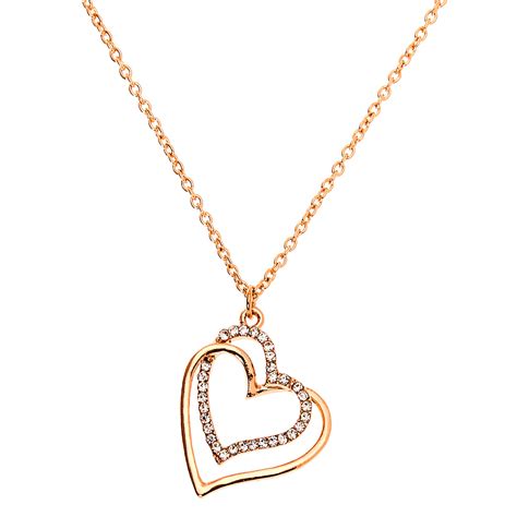 Rose Gold Heart Pendant Necklace | Claire's US