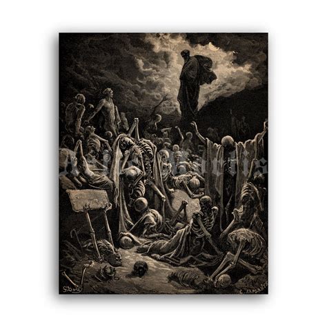 Printable Valley of Dry Bones - The Bible illustration by Gustave Dore