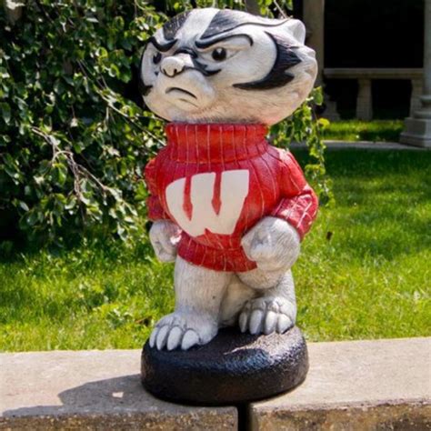 Wisconsin Badgers Mascot Garden Statue