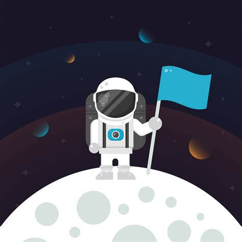 Astronaut on the moon 679991 Vector Art at Vecteezy