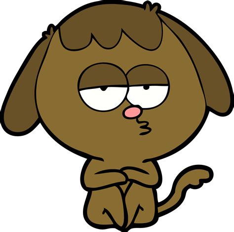 Cartoon bored dog 13756615 Vector Art at Vecteezy