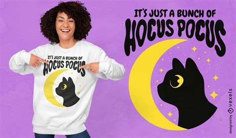 Black Cat Hocus Pocus T-shirt Design Vector Download