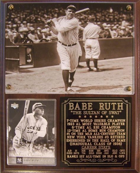 Babe Ruth #3 New York Yankees Photo Card Plaque Bambino Sultan of Swat | eBay