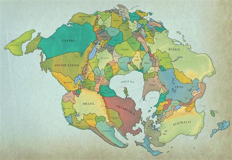 Map Created Overlaying Modern Countries on Pangea - SnowBrains