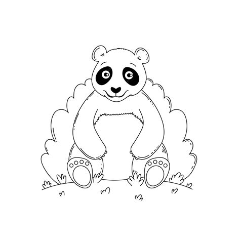 Free Vector | Hand drawn panda outline illustration