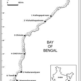 Location of the sample beaches, along the east coast of India | Download Scientific Diagram