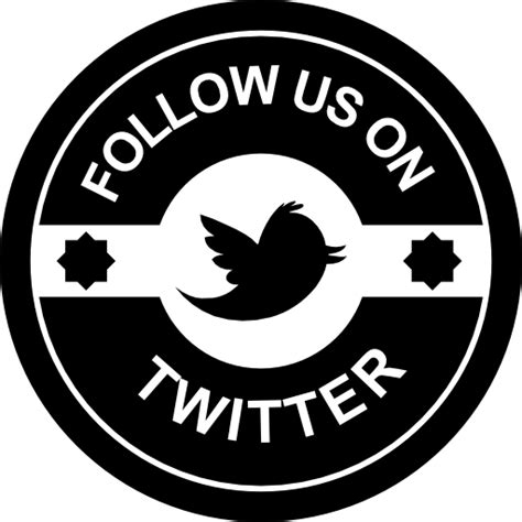 Follow us on twitter retro badge icon