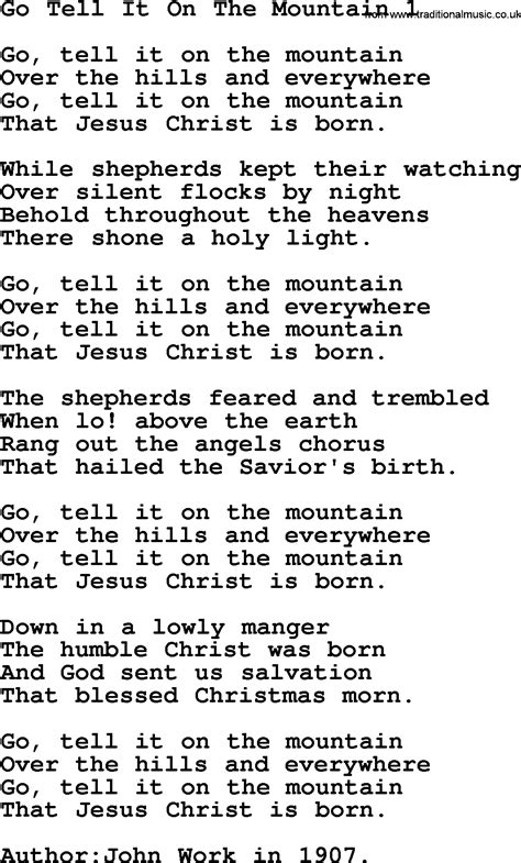 Christmas Powerpoints, Song: Go Tell It On The Mountain 1 - Lyrics, PPT(for church projection ...