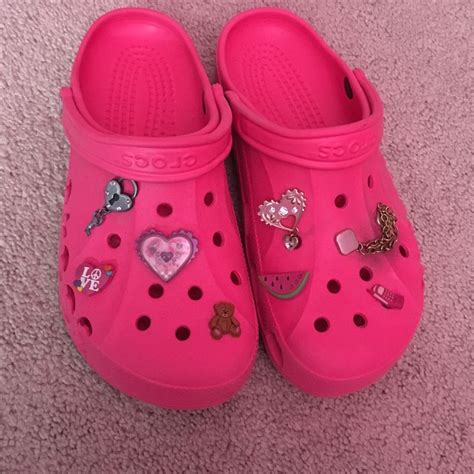 Pink Crocs - Includes Charms (With images) | Pink crocs, Crocs, Crocs shoes