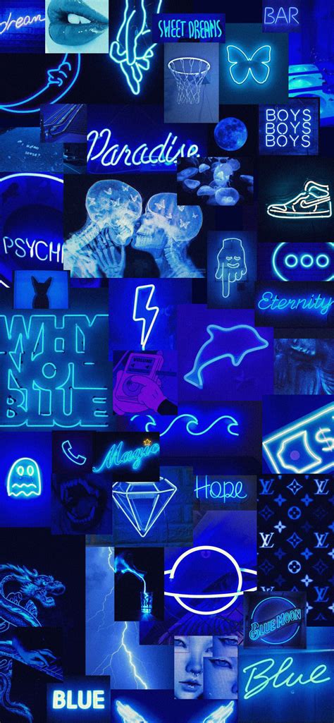 Blue Neon Aesthetic Wallpapers - Aesthetic Blue Wallpaper for iPhone