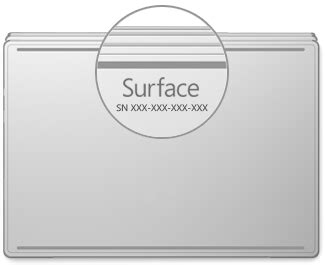 Find the serial number on your Microsoft or Surface device Surface Rt, Surface Studio, Surface ...