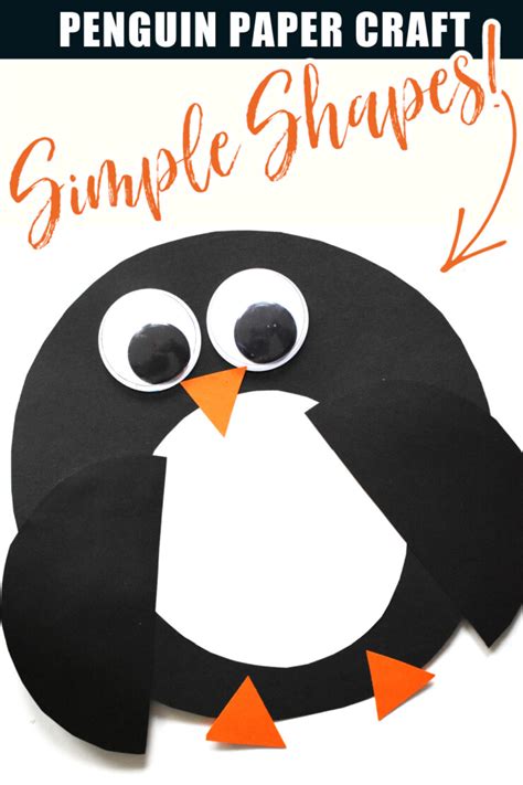 Simple Shape Paper Penguin Craft - Easy Winter Craft for Kids