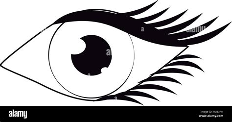 Women eye cartoon in black and white Stock Vector Image & Art - Alamy