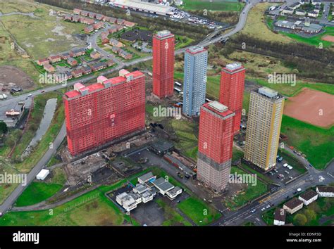 aerial view of the Red Road flats, Glasgow Stock Photo - Alamy