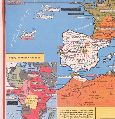 Old World War 2 Map, 1945 - "3 Years of War" by Edwin Sundberg - Allie – The Unique Maps Co.