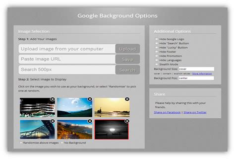 How to change Google Homepage Background