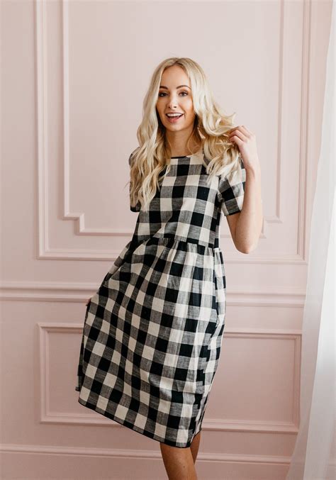 C&L EXCLUSIVE- ELIZA CHECKERED DRESS IN BLACK AND WHITE | Checkered ...