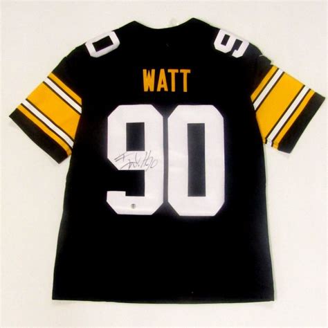 Pittsburgh Steelers #90 T.J. Watt Autographed Limited Throwback Jersey