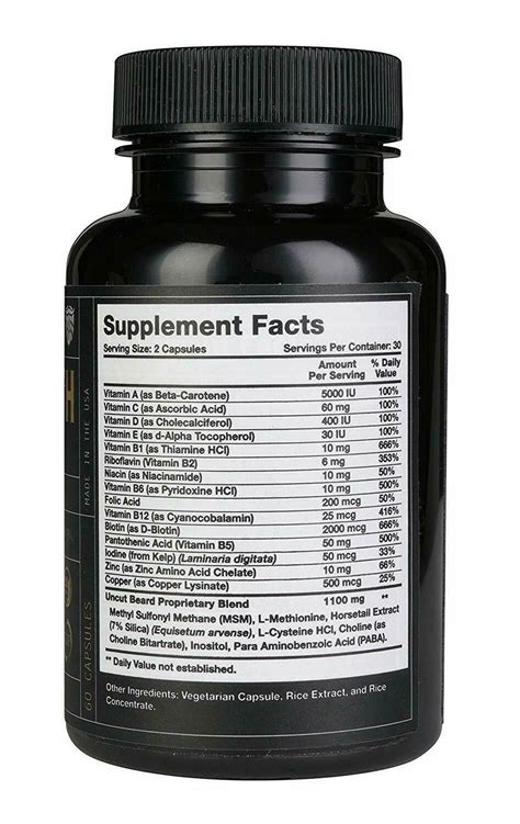 The Beard Club - Growth Vitamins - 60 capsules - EXP 01/2020