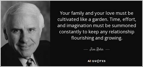 Jim Rohn quote: Your family and your love must be cultivated like a...