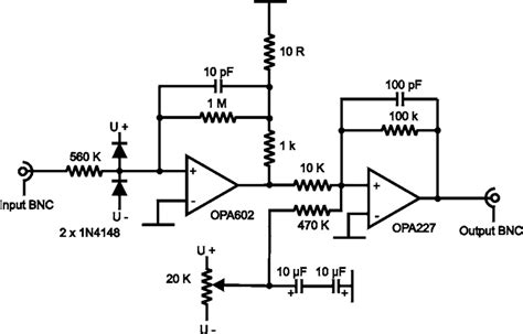 Circuit diagram of the current to voltage converter IVC, the 560 k ...