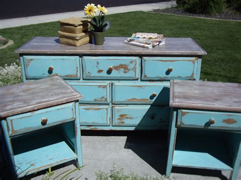 A Brush of Whimsy: Melody's Turquoise Bedroom Set | Rustic furniture diy, Distressed furniture ...