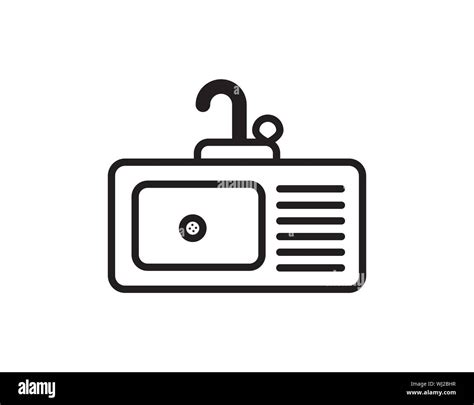 Kitchen Sink Line Stroke Icon Pictogram Symbol Illustration - Vector ...