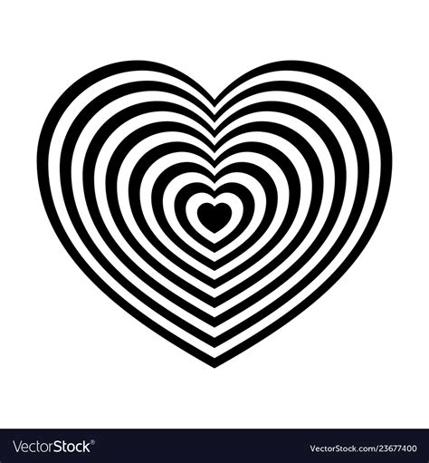 Abstract black and white heart Royalty Free Vector Image