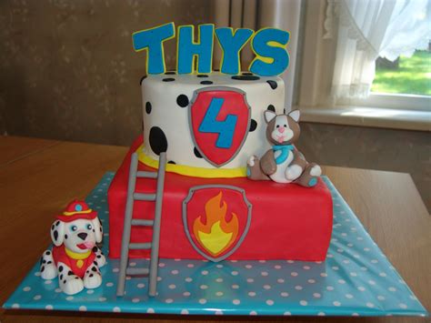 A Paw Patrol rescue cake with Marshall for Thijs made by Annet Spil ...