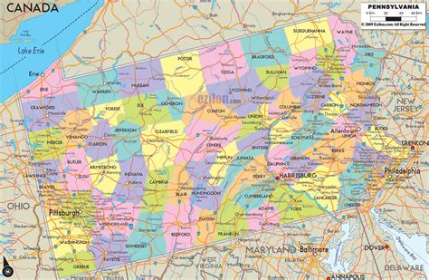 Pa Map Showing Counties