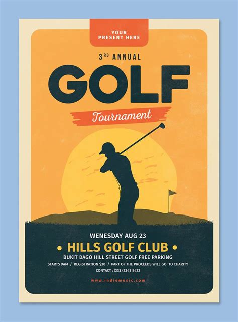 Golf Tournament Flyer Template PSD Event Poster Template, Address Label Template, Event Flyer ...