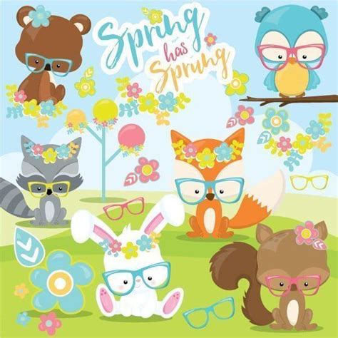 Spring animals clipart