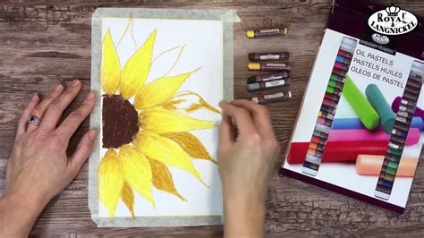 Oil Pastel Sunflower Drawing by Tracie Kiernan - YouTube