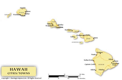 Hawaii Cities Map, Hawaii State Map with Cities