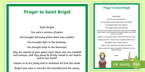 Saint Brigid for Kids | Prayer Display Poster | Twinkl