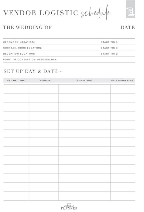 Wedding Day Runsheet Template PDF - Etsy